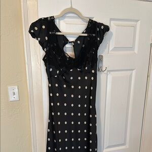 Free People Fun Black Polka Dot Maxi Dress
